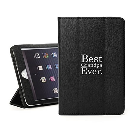 For Apple iPad Mini 4 Black Leather Magnetic Smart Case Cover Stand Best Grandpa