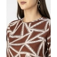 thumbnail image 5 of Moomaya Long Sleeve Round Neck Printed Georgette Top - Women's Boho Top, 5 of 9