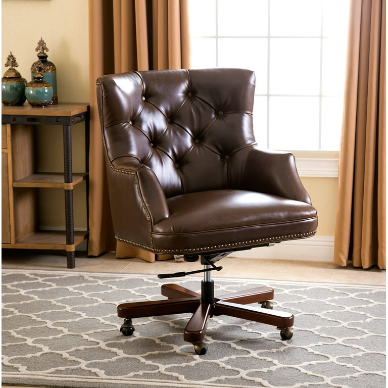 Theodore Brown Leather Office Chair Walmart
