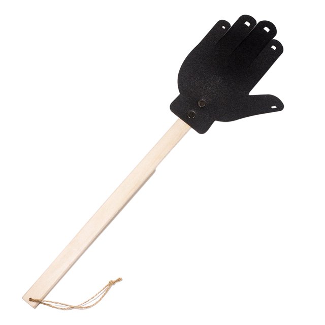 Fly Swatter with Stainless Steel Rivets Heavy Duty Faux Leather Fly Swatter with Wood Handle Efficient Catcher Comfortable Grip Palm Shape Insects