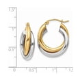 thumbnail image 4 of Auriga 14k Two-Tone Gold Double Tube Hoop Earrings for Women(L- 14mm, W- 7mm), 4 of 6