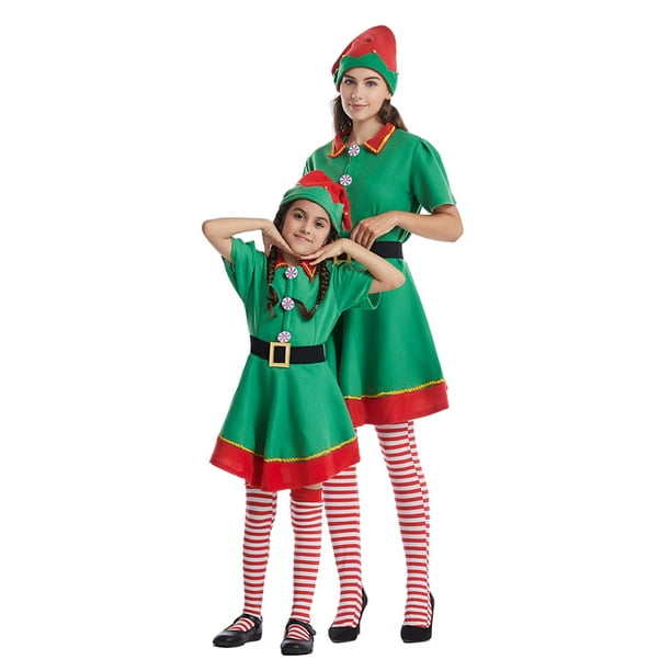 Mialoley Christmas Matching Family Pyjamas Women Men Boys Girls Elf Costume  Cosplay Costume Novelty Clothing 