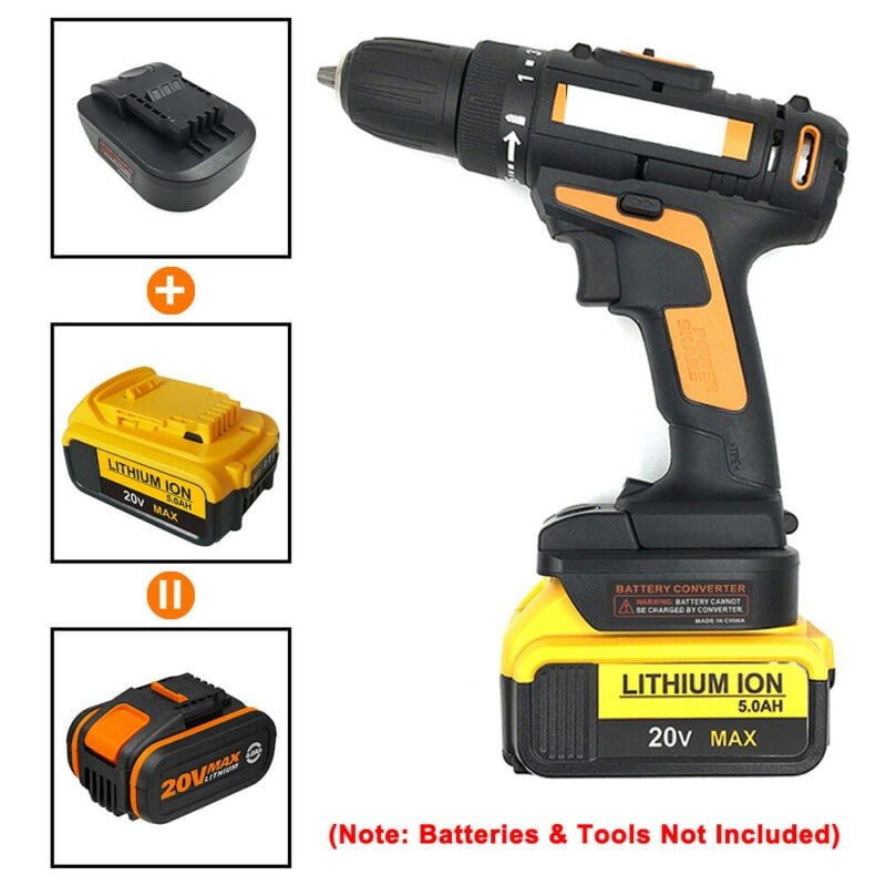 For Dewalt 20V MAX Li-ion Battery To WORX 20V 4-PIN Battery Drill Tools Adapter 