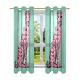 thumbnail image 7 of Yayeee Window Curtains Set of 2 for Living Room Light Filtering 63"x42", Pink Cheetah, 7 of 7