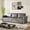 Grey, variant on YWEN 93.7" King Pull Out Sofa Bed, Faux Leather Convertible Sleeper Couch with Nailhead Trim, Oversized Mid Century Modern Chesterfield Sectional Couch for Living Room