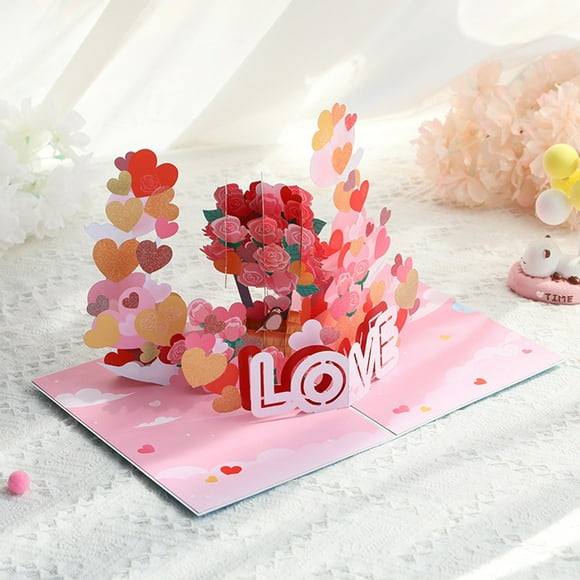 Vaidha 3D Pop Up Love Greeting Card | Christmas & Valentine's Day Cards for Husband Wife Mom Teacher | 11.8x7.8 Inch Handmade Paper Card with Envelope | Unique Holiday Gift