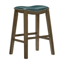 OakvillePark Eustis Saddle Seat Pub Height Barstool, Green