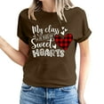 thumbnail image 2 of Pisexur T-shirt de la Saint-Valentin Haut T-shirt de la Saint-Valentin pour Femme Amour Imprimé T-shirt à Manches Courtes Haut à Manches Courtes Col Rond Haut/chemise, 2 of 5