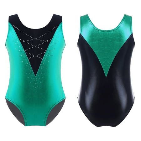 

iiniim Kids Girls Metallic Sleeveless Ballet Dance Leotard Gymnastic Training Bodysuit