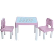 Oxodoi Sokhug Kids Table and 2 Chair Set, Activity Table Set for Arts & Crafts, Snack Time, Homeschooling, Homework & More, Pink