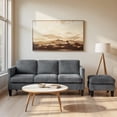 thumbnail image 3 of Leumius Convertible Sectional Sofa Couch,Modern Corduroy L-Shaped Couch with Storage Ottoman,Small Sofa for Small Living Room, Apartment and Small Space,Olive Green, 3 of 9