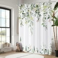 thumbnail image 3 of Sage Green Eucalyptus Leaves Shower Curtain, Green and Gold Leaves Spring Botanical Plants Bathroom Curtain Waterproof Fabric Machine Washable with Hooks, 72" Wx72 L, 3 of 6