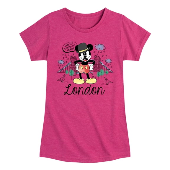 Disney - Mickey & Friends - London When It's Raining - Toddler And Youth Girls Short Sleeve Graphic T-Shirt