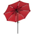 thumbnail image 1 of Solar LED 10FT Patio Umbrella – UV-Resistant Waterproof Outdoor Market Table Parasol with Tilt & Crank Handle, 8 Sturdy Ribs, for Garden, Pool, Lawn, Backyard – Color: Red, 1 of 7