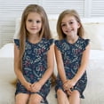 thumbnail image 6 of Gukieu Merry Christmas Winter Leaves Snowflakes Print Girls' Flying Sleeves Nightdress, Round Neck Sleeveless Princess Dress, Nightgown and Home Clothes-XX-Large, 6 of 6