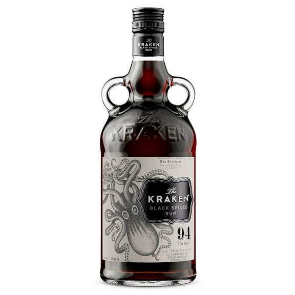Kraken Rum Black Spiced Rum 94 Proof, 750 ml Glass Bottle, 47% ABV