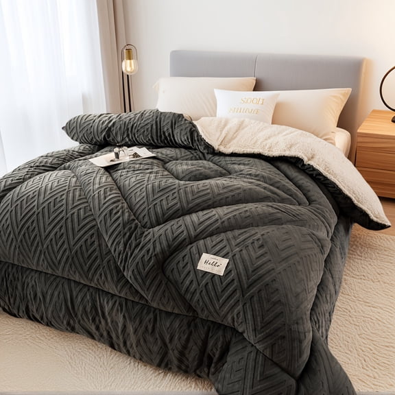 Anti-Static Crystal Fleece Comforter Set - Winter Warm Bedding for Twin Full Queen King Cal King Home Dorm