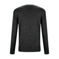 thumbnail image 3 of Womens Pullover Sweaters Loose Fit Long Sleeve Sweaters Round Neck Solid Color Knit Tops Low Cut Womens Fall Sweater Black XXXL, 3 of 5