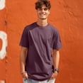 thumbnail image 4 of Dalix Espresso Martini Midweight Garment Dye Soft Tee Short Sleeve Cotton Shirt Mens in Plum XL X-Large, 4 of 5