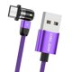 thumbnail image 2 of Cable USB de carga magnético trenzado de 540 degree con luz LED de 360 degree y 180 degree púrpura 0.5m Tipo-C, 2 of 7