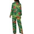 thumbnail image 2 of Renewold Women's Long Sleeve Pj's Button Down Sleepwear Pajama Set 2 PCS Christmas Bell Candy Canes Night Wear Shirts Casual Life Athletic Clothing Size 3XL, 2 of 6