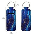 thumbnail image 2 of Renewold Fashion Chapstick Holder Keychain with Durable Ring Blue Marble Stripes Lip Balm Sleeve Reuseable Holder Pouch for Lipstick, Chapstick, Lip Gloss, 2 of 6