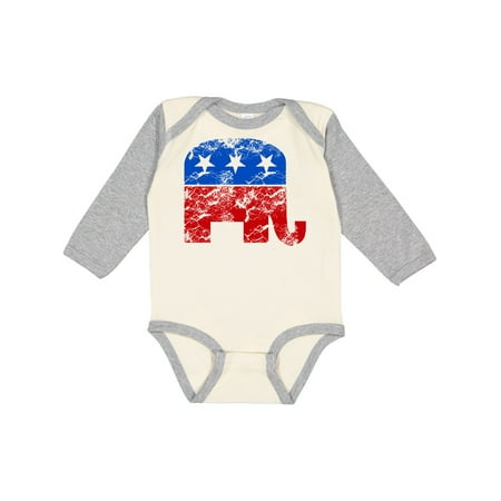 

Inktastic Vintage Republican Elephant Gift Baby Boy or Baby Girl Long Sleeve Bodysuit