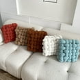 thumbnail image 2 of Nvzi-a home decoration pillows, lamb plush pillows, square woven chair cushions, sofa cushions, plush pillows, decorative bay window mats (white+yellow), 2 of 3