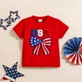 thumbnail image 2 of Zanarzt Toddler Boys Shirts Toddler Baby Boy 4th of July T Shirt American Flag Embroidered Blouse Tops Red,3-4 Years, 2 of 9