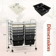 thumbnail image 4 of Pemberly Row 12 Drawers Rolling Cart Mutlicolor Studio Organizer Bins in Gray, 4 of 8