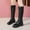 Black, variant on Herrnalise New Style Long Boots Style Thick-soled Thick Heel Lace-up Side Zipper Women's Boots clearance under 5 !