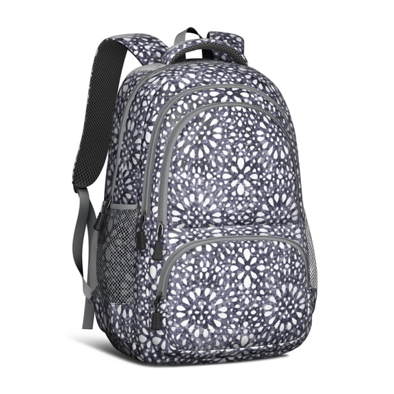 Boho Bohemia Flower Backpack for School,Cute School Bag,Schoolbag with Adjustable Shoulder Straps & Padded Back,16.9 Inch