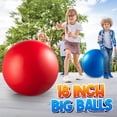 thumbnail image 6 of PlayBolt Jumbo 18-Inch Playground Balls – 2 Pack (Red & Blue) | Giant Inflatable Rubber Kickballs with Hand Pump for Kids & Toddlers – Indoor & Outdoor Active Play, 6 of 8