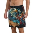 thumbnail image 2 of Pofeuu Stained Glass Eagle USA Prin Men's Swim Trunks Quick Dry Bathing Suit Swimming Board Shorts Mesh Lining Beach Swimwear-3X-Large, 2 of 6