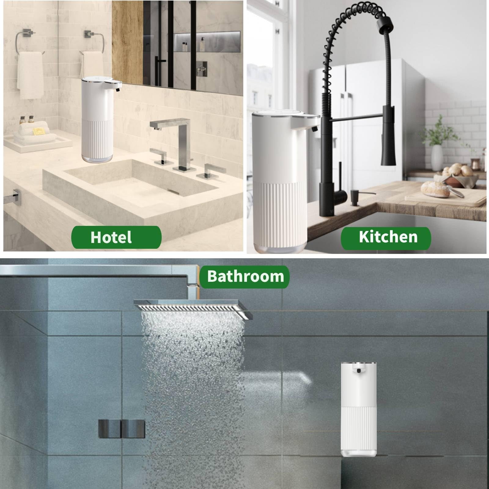 Automatic Soap Dispenser, Touchless Foaming Soap Dispenser Bathroom,Upgrade Hand & Dish Electric Dispenser 4-Level Adjustable Waterproof Wall Mount Kitchen Auto Soap Pump（Foam）