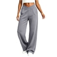 thumbnail image 6 of Ovbmpzd Loose Pants Yoga Wide-Leg Gray Active High Wasited Leggings Casual Tummy Control Leggings With Pockets,XL, 6 of 6