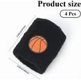 thumbnail image 2 of 4Pcs 2.64 Inch Black Basketball Pattern Wristbands Gym Acrylic Fiber Vintage Wide Sport Running Wrist Straps for DIY, 2 of 7