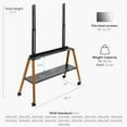 thumbnail image 4 of VIVO Rolling Easel Studio TV Floor Stand with Shelf, Fits 49" to 75" Screens, 4 of 8