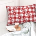 thumbnail image 4 of Pofeuu Red Plaid Daisy Print Polyester Microfiber Plush Pillowcases, Super Soft and Cozy Pillow Case Covers with Envelop Closure（Pillow core not included）-14"x20", 4 of 6