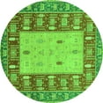 thumbnail image 1 of Ahgly Company Indoor Round Abstract Green Modern Area Rugs, 4' Round, 1 of 4