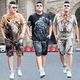 thumbnail image 2 of Conjunto deportivo básico esencial para hombre, camiseta, chándal, sudadera de verano, top estético, ropa holgada para hombre, conjuntos de pantalones cortos elásticos S, 2 of 5