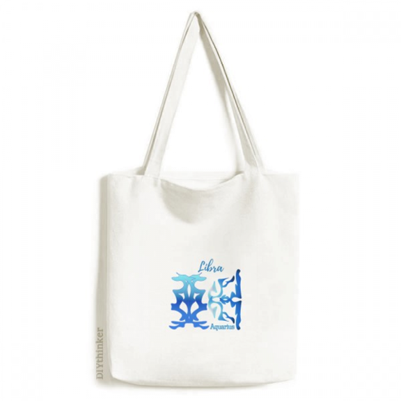 Aquarius Libra Pair Constellation Tote Canvas Bag Shopping Satchel Casual Handbag