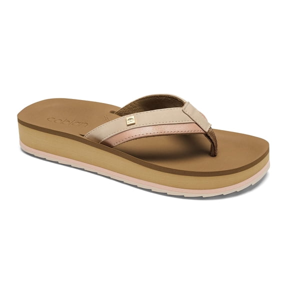 COBIAN Adult Female Reya Rise Flip Flop Sandals, Color: Rose, Size: 6