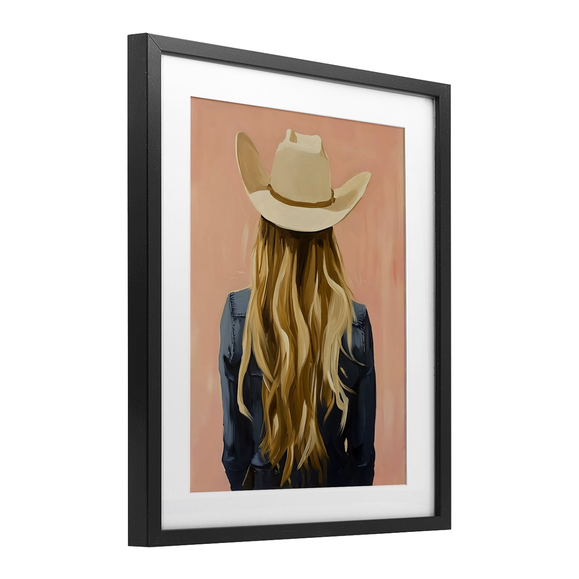 Stupell Industries Blonde Cowgirl Back View Black Framed Print Under Glass, design by The Prints Vibe