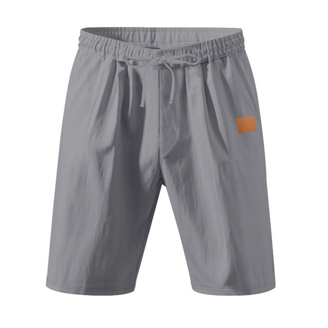 Mgmyaa Men's Linen Casual Board Shorts Classic Fit Drawstring Elastic Waist Shorts with Pockets