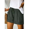 thumbnail image 4 of Keasmto Womens Shorts Summer Drawstring Casual Elastic Waist High Rise Lightweight Plus Size with Pockets Green L, 4 of 5