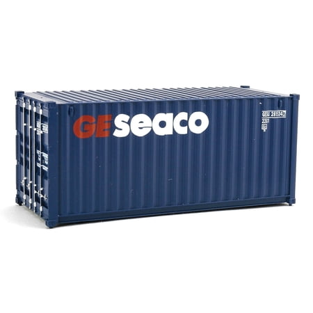 Walthers HO Scale 20' Corrugated Shipping Container GE Seaco (Blue/White/Red)