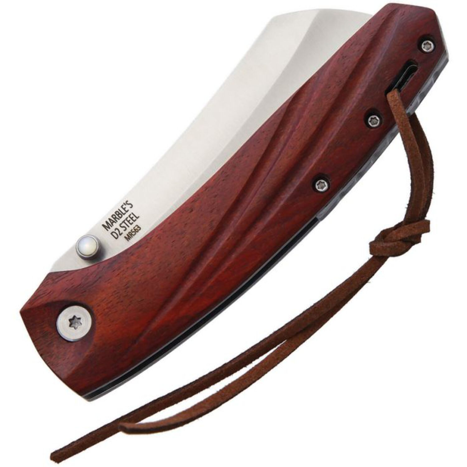 Marbles BF210646 D2 Linerlock Wood Handle Folding Pocket Knife