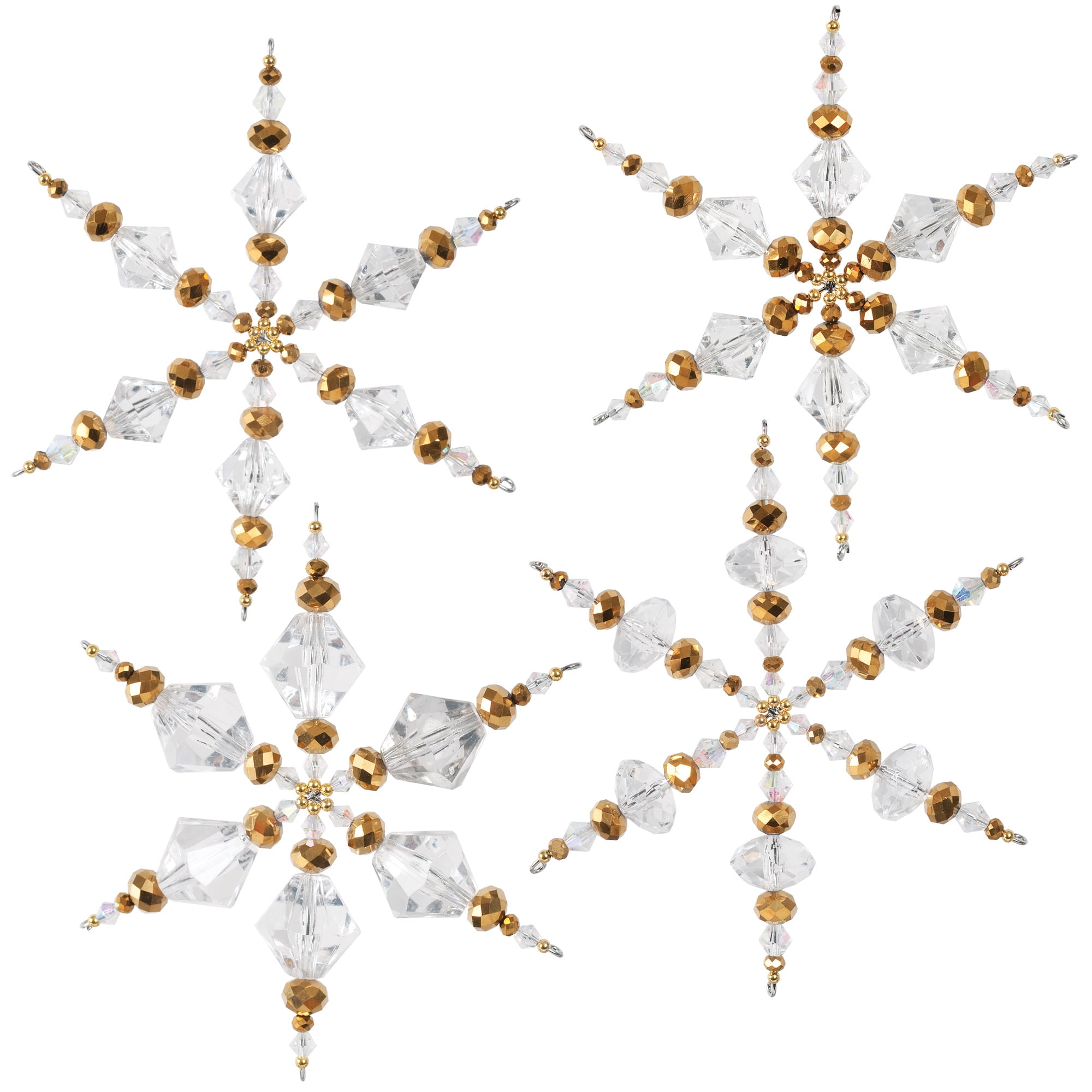 Nostalgic Christmas Beaded Crystal Ornament Kit-Crystal /& Gold Stars Makes 3