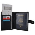 thumbnail image 5 of Leather Passport Holder Cover Wallet Card Case Travel Document Organizer Snap Closure, 5 of 29